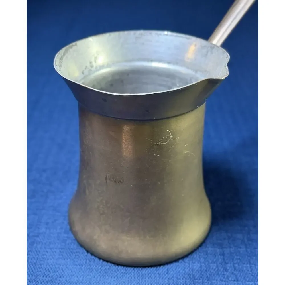 Vtg Brass Ibrik Cezve Arabic Turkish Pot Size 8 Lebanon w/ Cloth Filter
